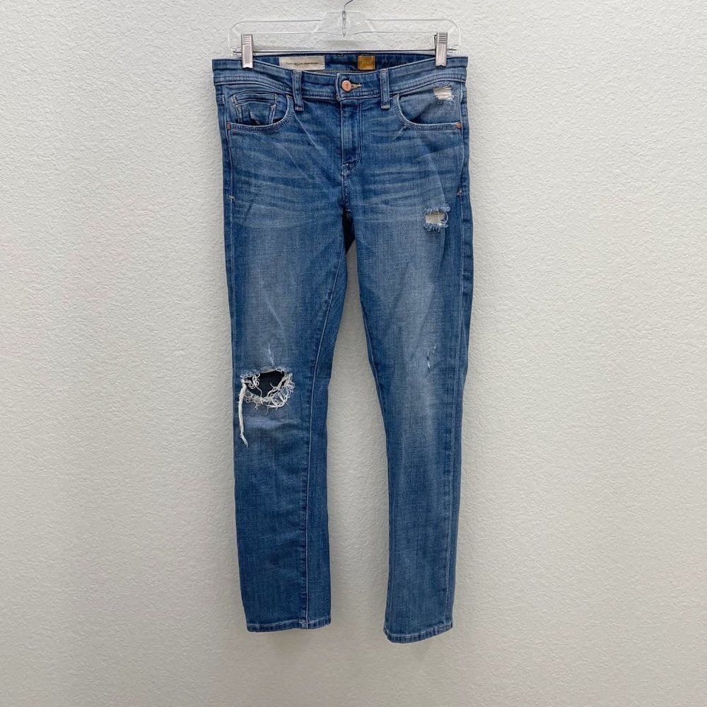 Pilcro and the Letterpress Hyphen Distressed Stretch Denim Blue Jeans Womens 27